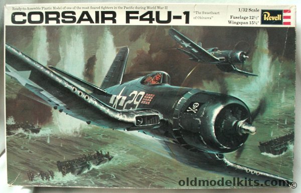 Revell 1/32 F4U-1 Corsair with Black Box Cockpit Set / Resin Gear Wells-Gear Doors and Separately Molded 6 pc Wing Flaps / Resin Diamond Tire Set and Radial Tires Set / Resin Bird Cage Conversion with Blister/non-Blister Canopies - (F4U1), H278 plastic model kit